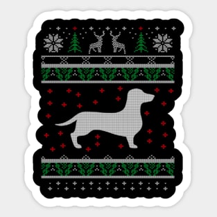 Dachshund Ugly Christmas Sweater Gift Cute Sticker